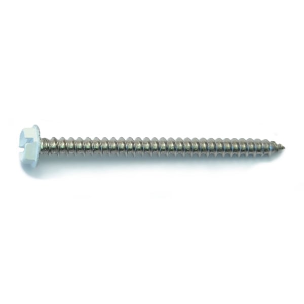 Midwest Fastener Sheet Metal Screw, #10 x 2-1/2 in, Painted 18-8 Stainless Steel Flange Hex Head 8 PK 71055 - main
